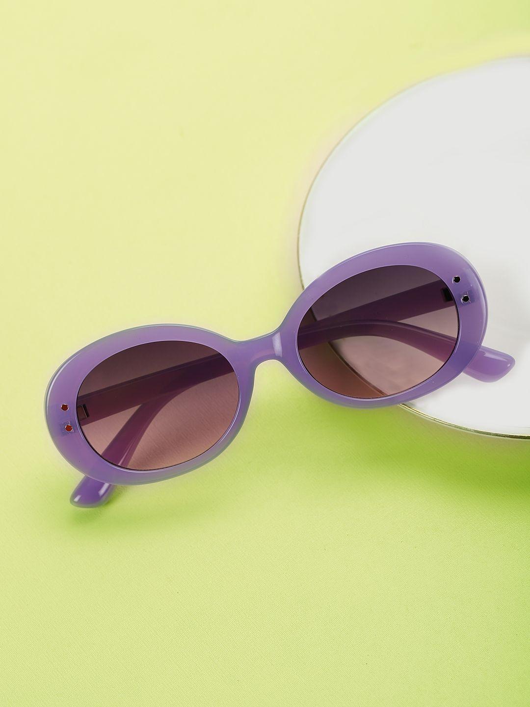 carlton london girls black lens & purple oval sunglasses clsg035