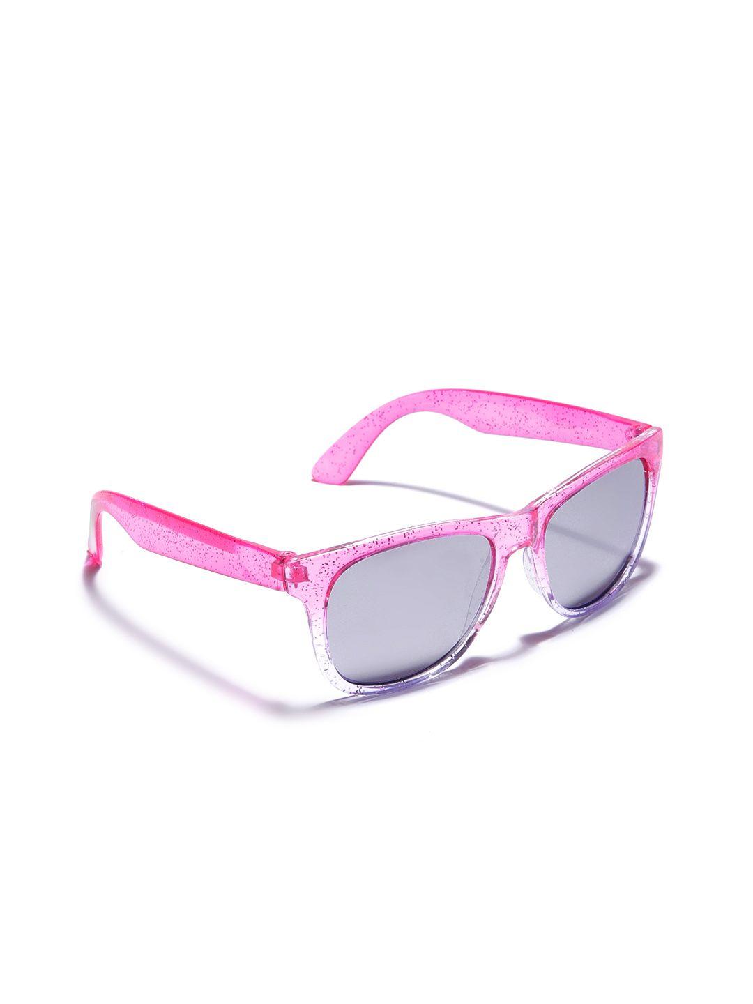 carlton london girls mirrored lens & pink uv protected lens wayfarer sunglasses  clsg237