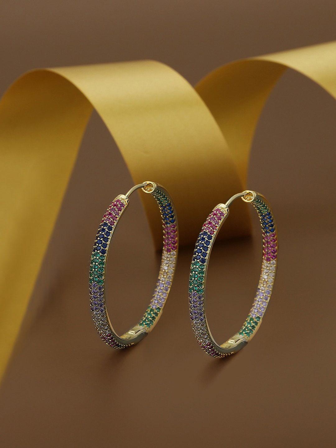 carlton london gold-plated circular hoop earrings