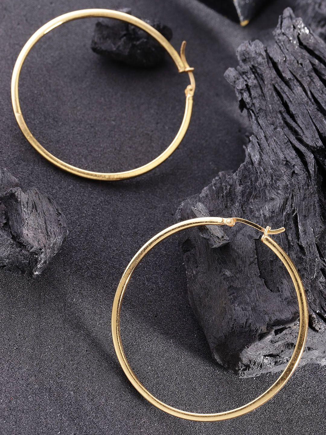 carlton london gold-plated circular hoop earrings
