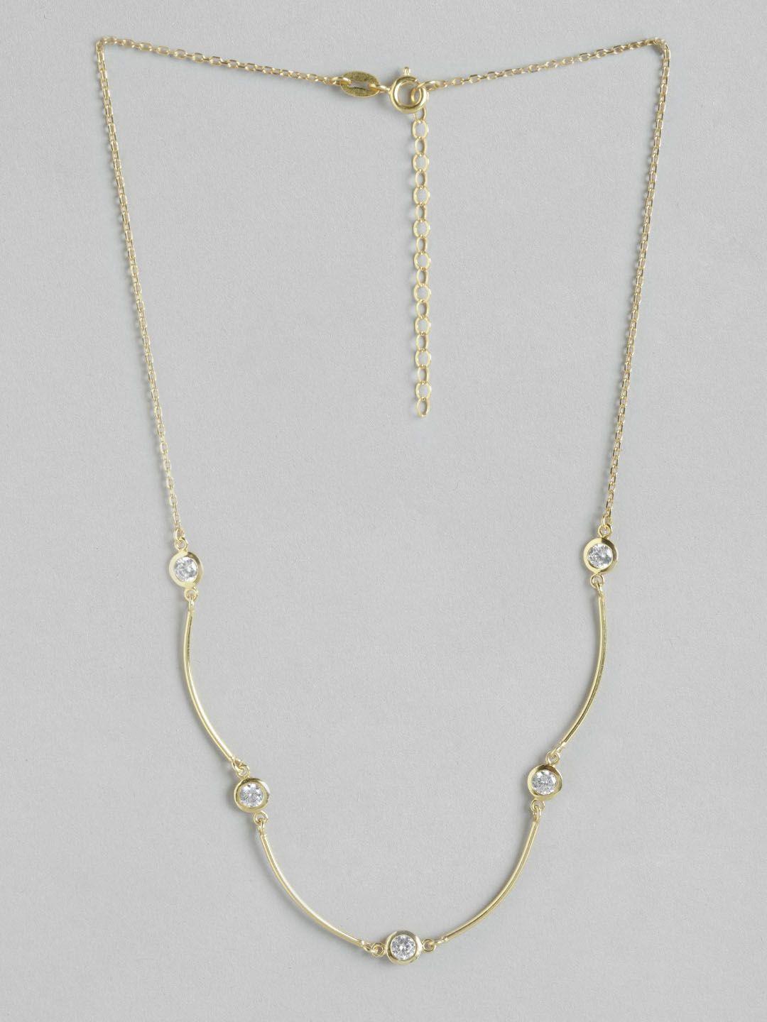 carlton london gold-plated cubic zirconia necklace