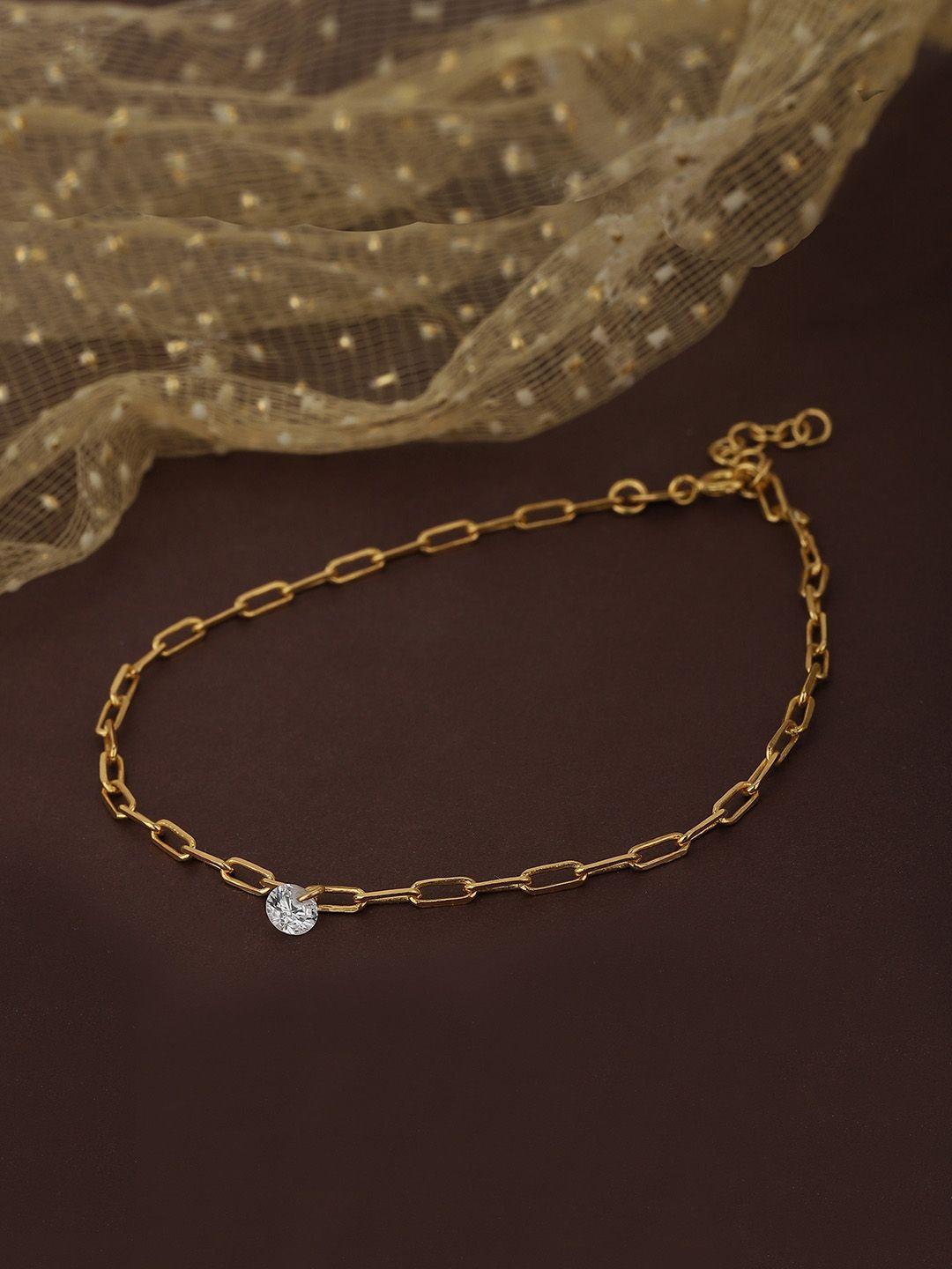 carlton london gold-plated handcrafted anklet