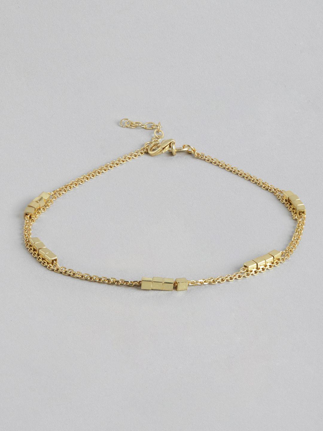 carlton london gold-plated layered anklet