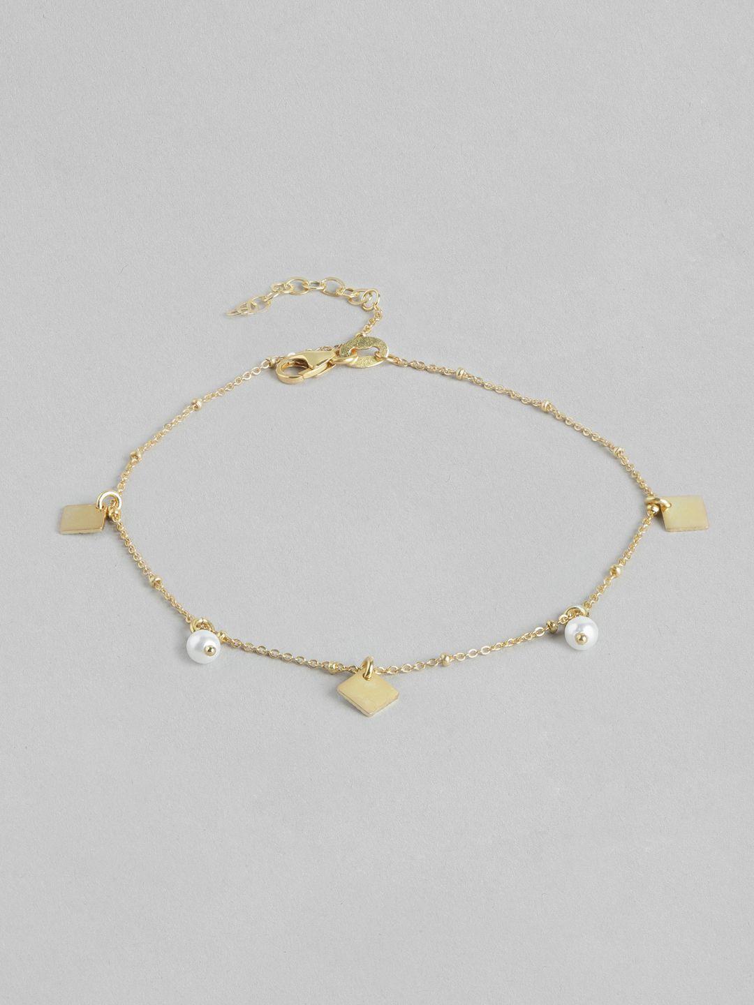 carlton london gold-plated pearl anklet