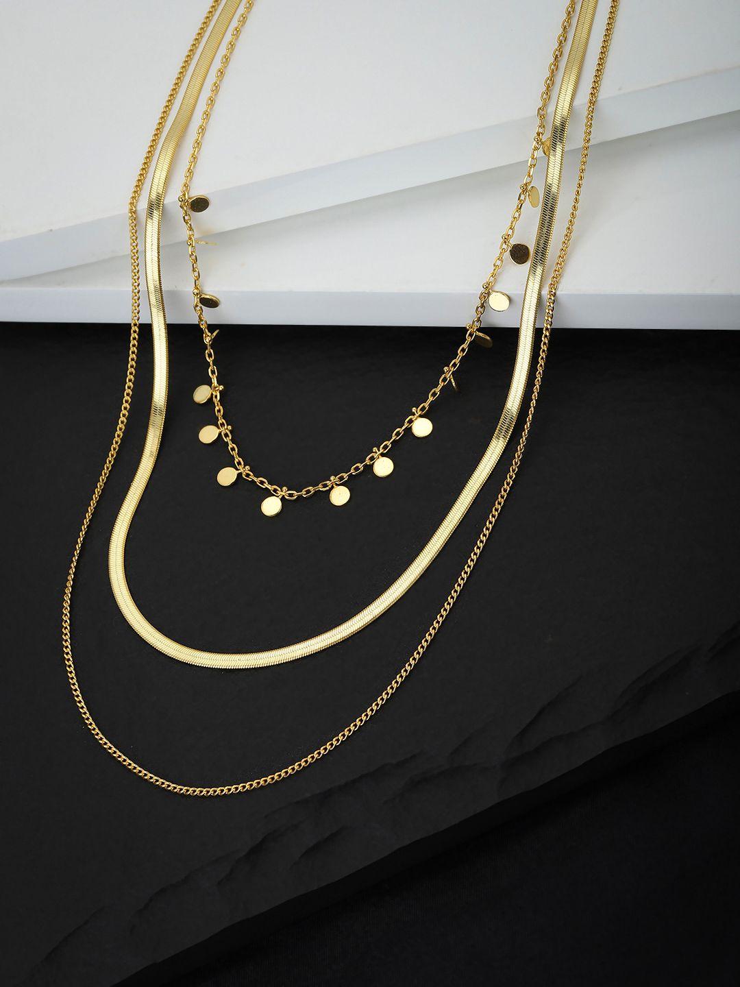 carlton london gold-toned brass gold-plated layered necklace