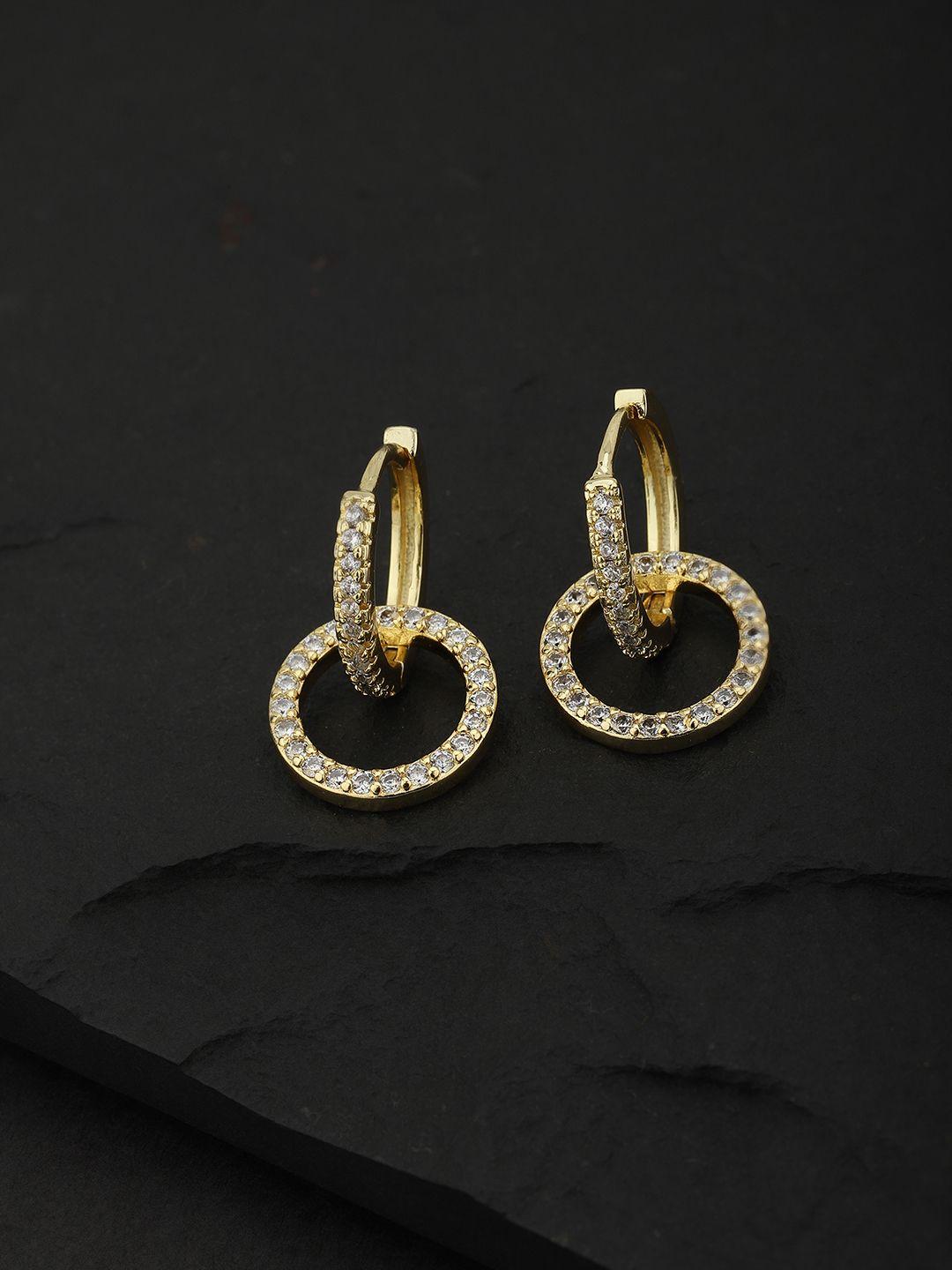 carlton london gold-toned circular hoop earrings