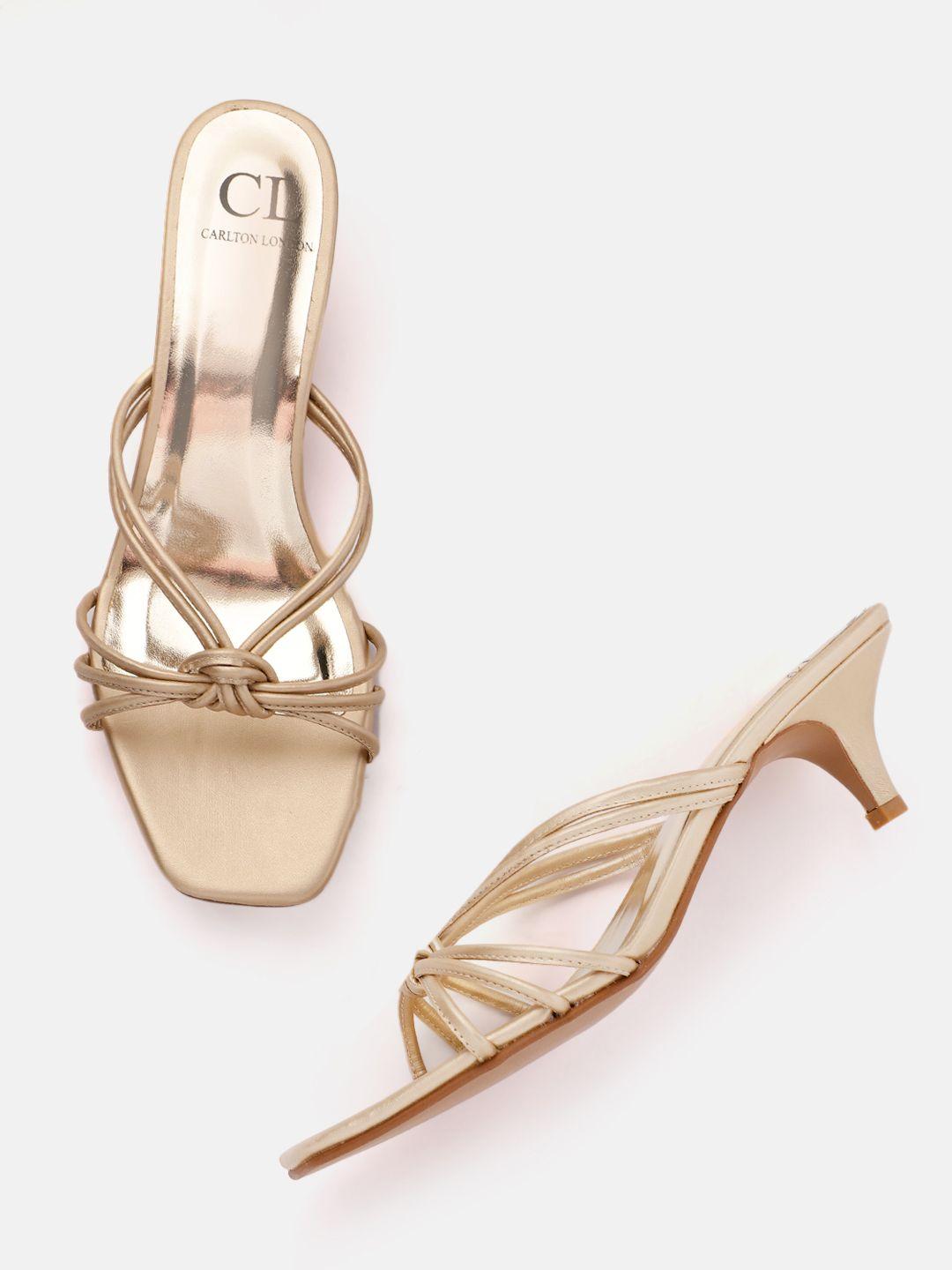 carlton london gold-toned solid kitten heels