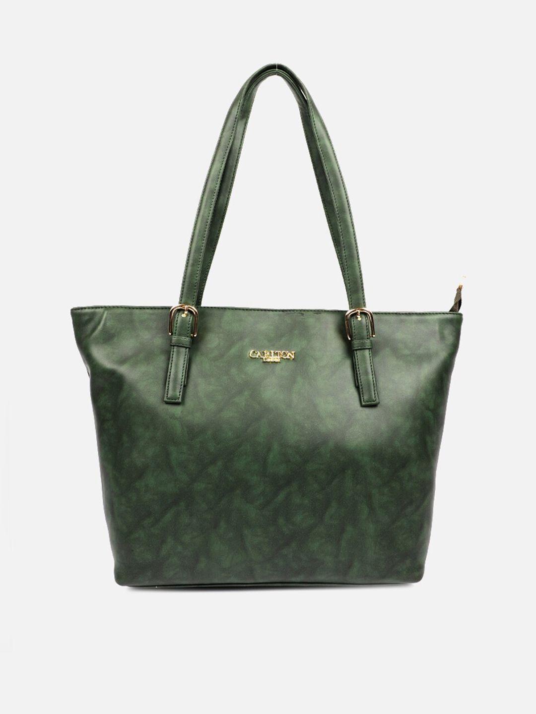 carlton london green textured structured shoulder bag