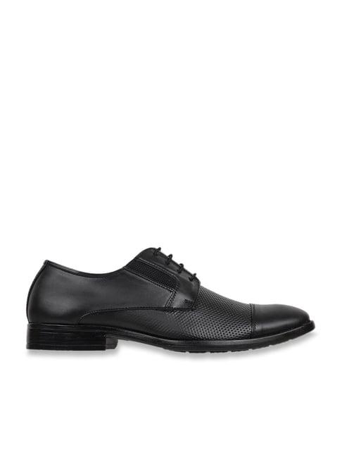 carlton london men's black derby shoes
