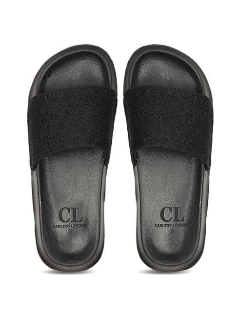 carlton london men's black slides