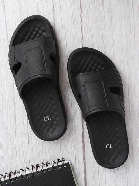 carlton london men's black slides