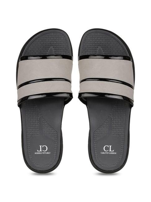 carlton london men's grey slides