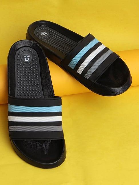 carlton london men's jet black slides