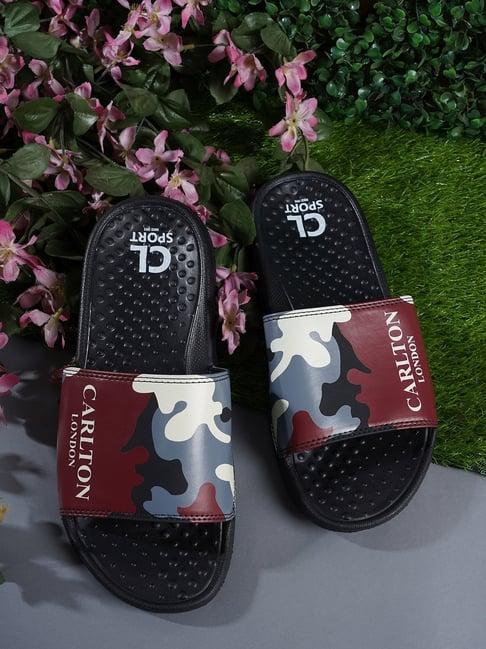 carlton london men's maroon slides