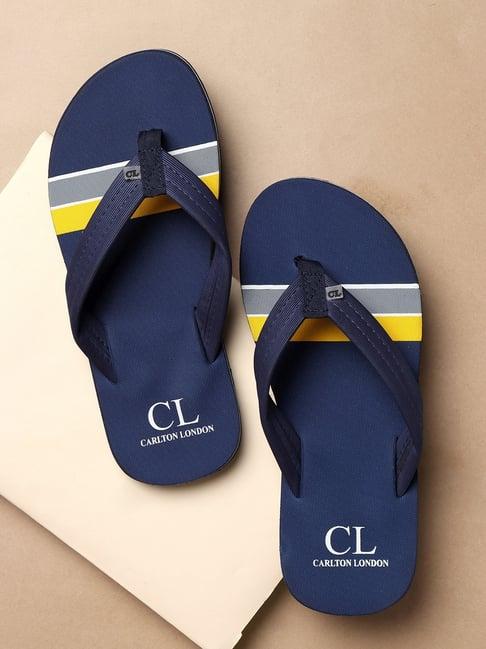 carlton london men's navy flip flops