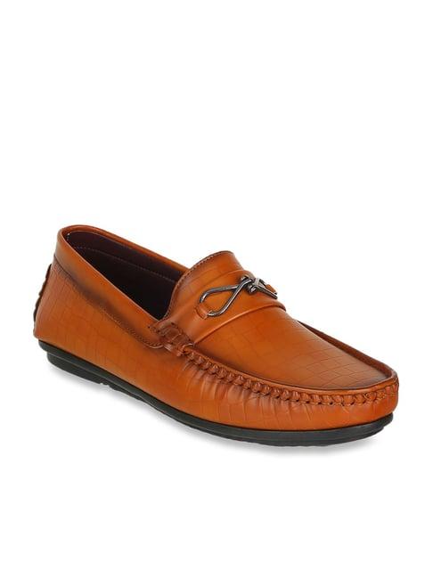 carlton london men's tan casual loafers