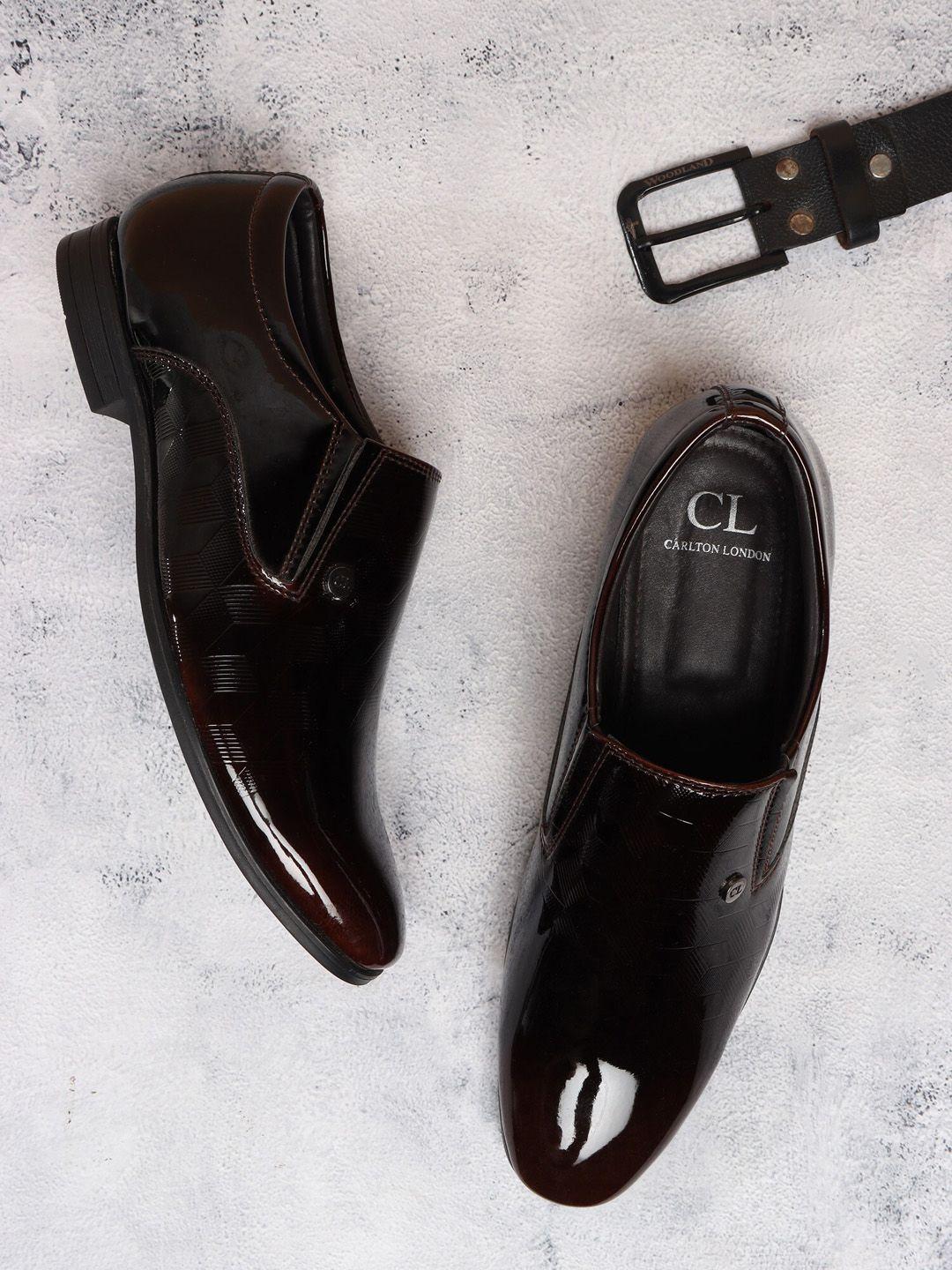 carlton london men black formal shoes