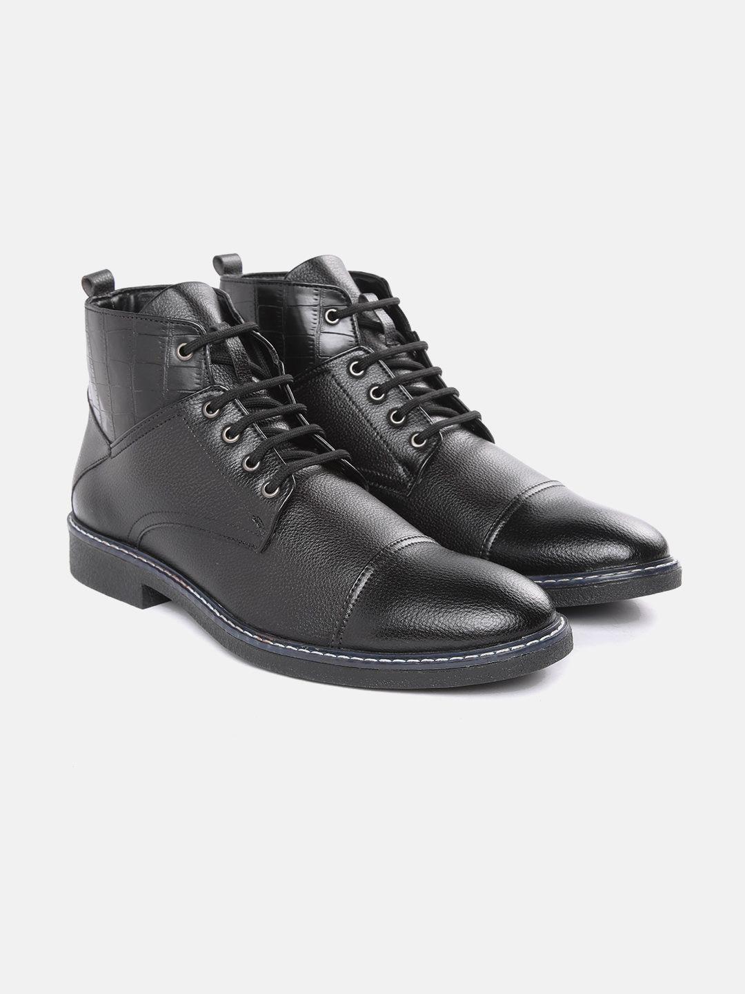 carlton london men black solid boots