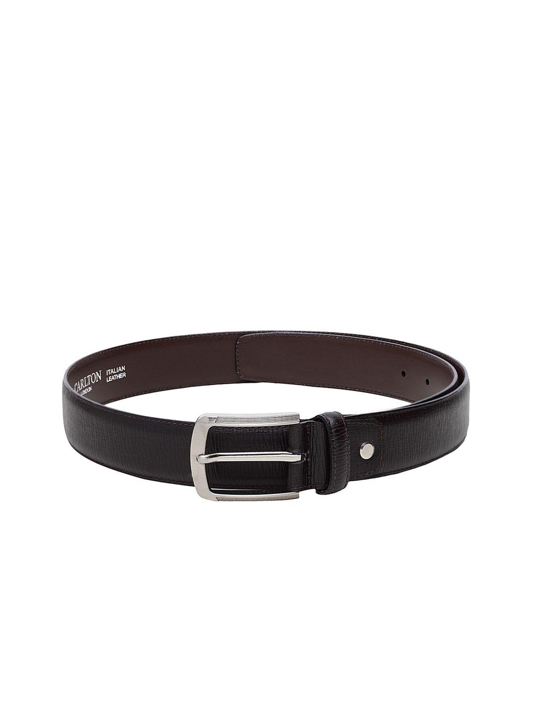 carlton london men black solid leather belt