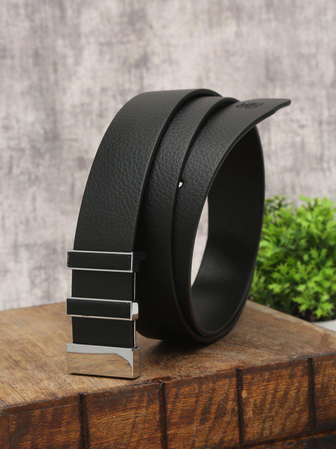 carlton london men black textured leather belt