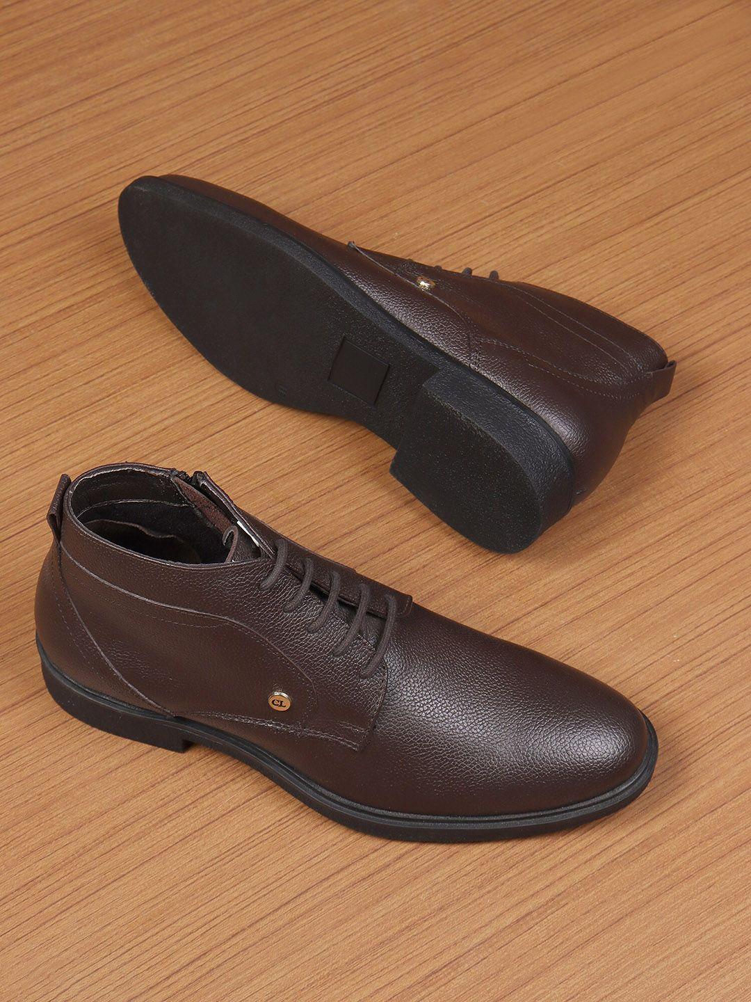 carlton london men brown leather formal shoes