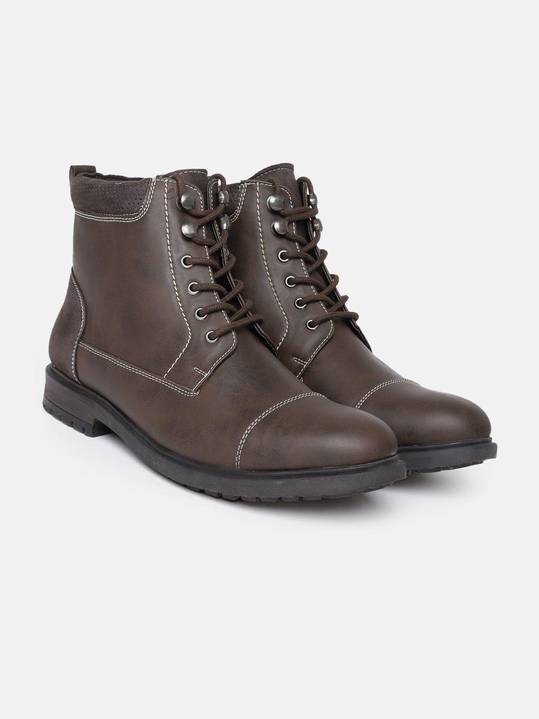 carlton london men faux leather mid-top regular boots
