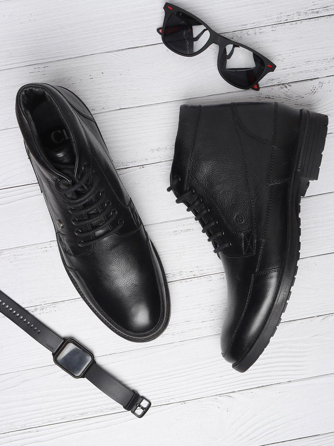 carlton london men leather mid-top boots