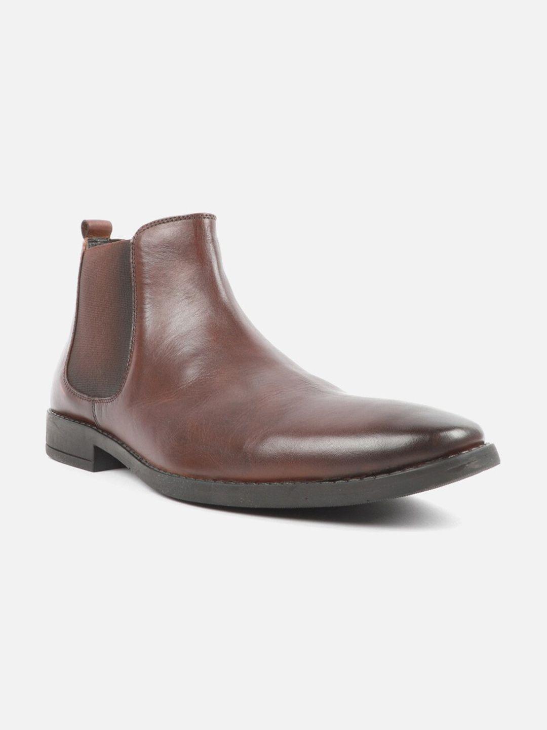 carlton london men mid-top leather chelsea boots