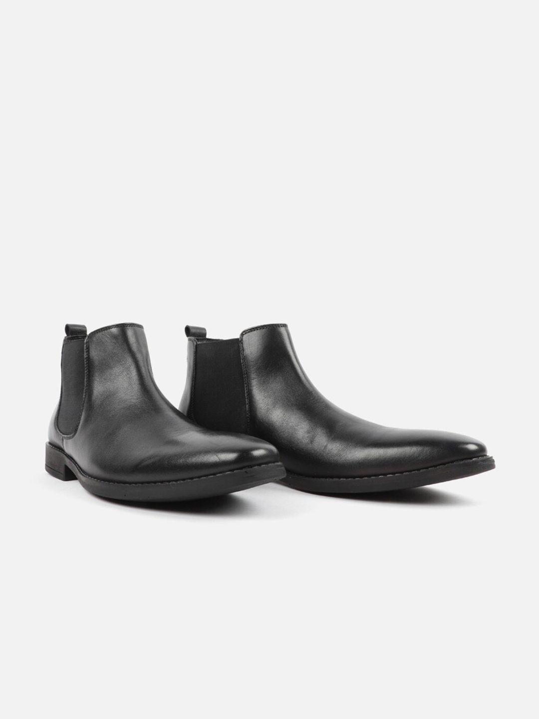 carlton london men mid-top leather chelsea boots