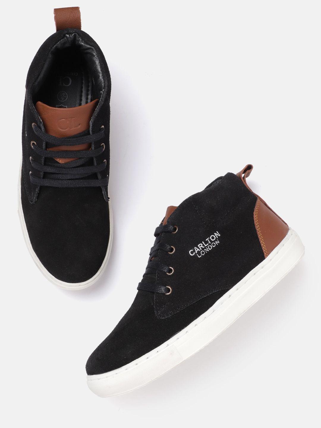 carlton london men mid-top leather sneakers