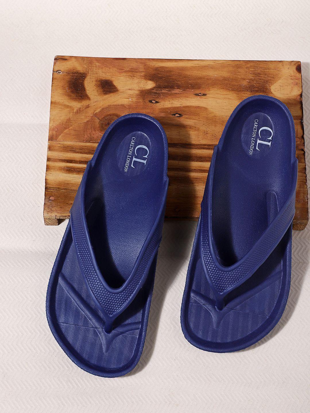 carlton london men navy blue thong flip-flops