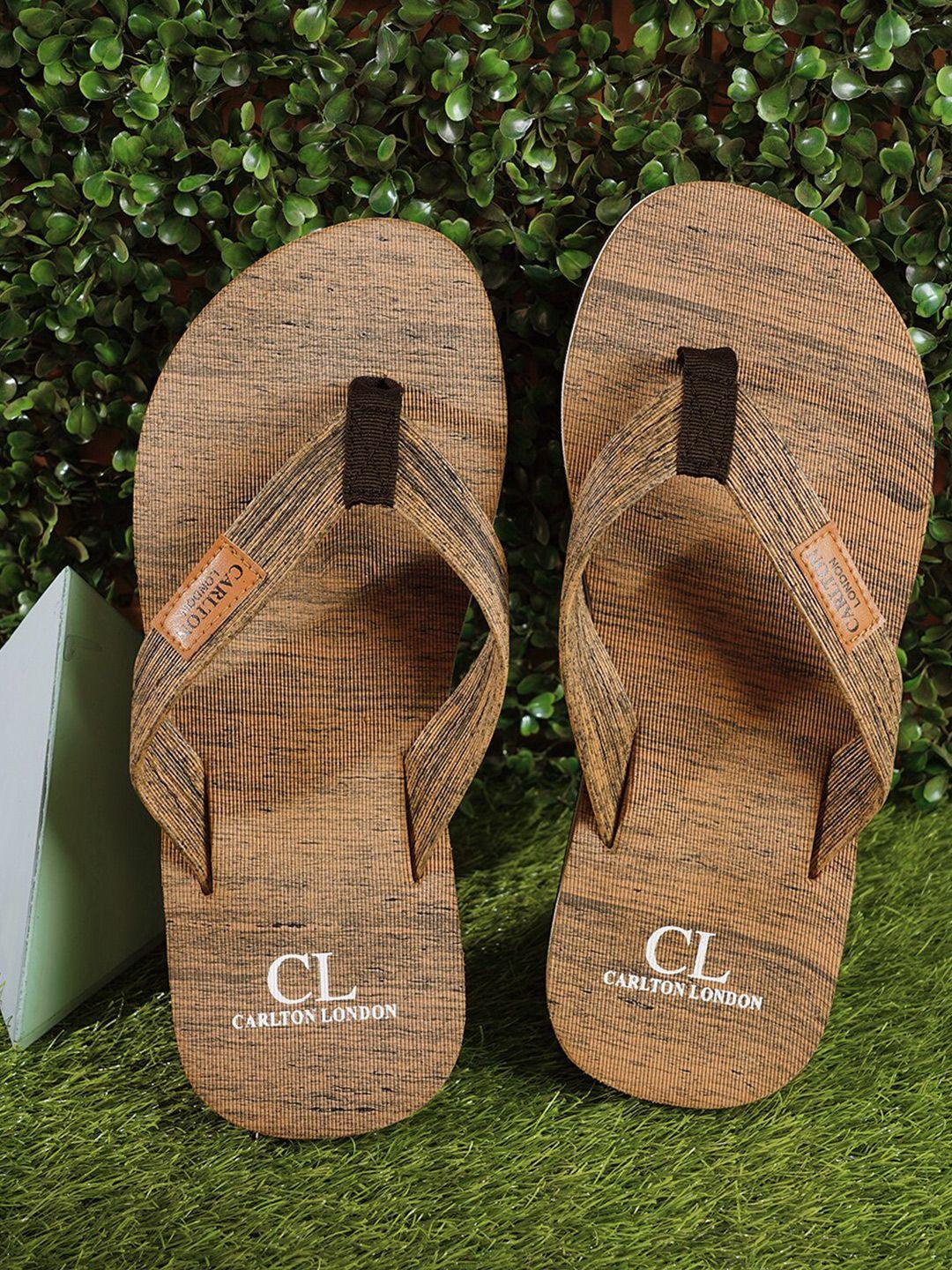 carlton london men printed rubber thong flip-flops