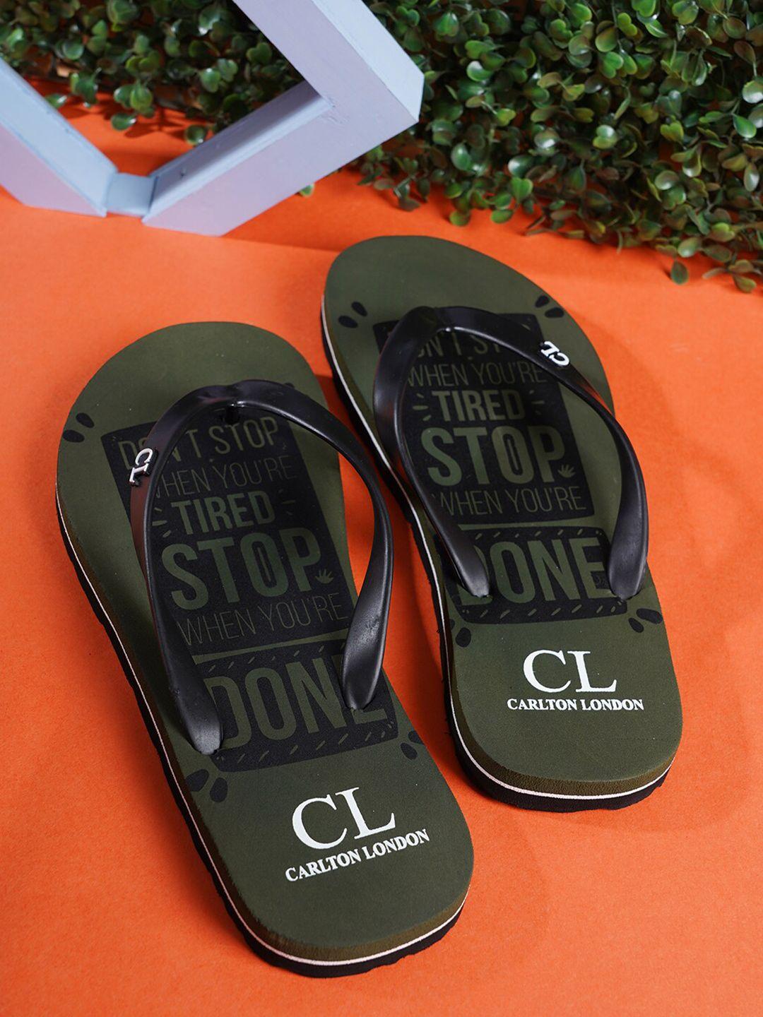 carlton london men printed rubber thong flip-flops