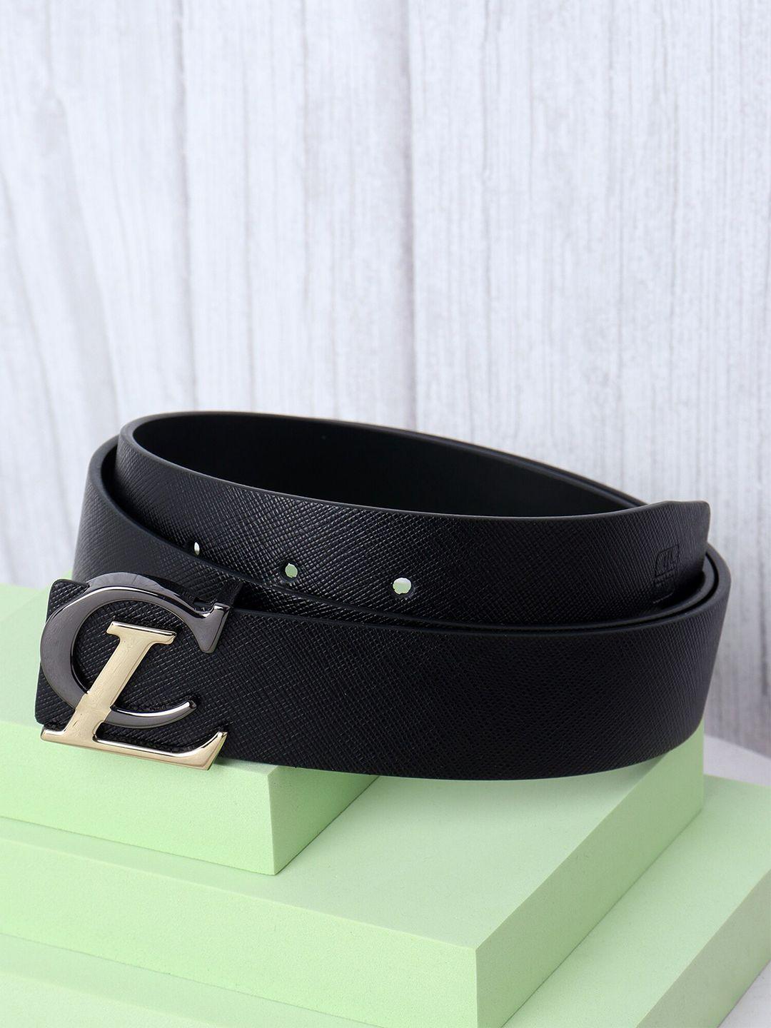 carlton london men push pin textured leather belt