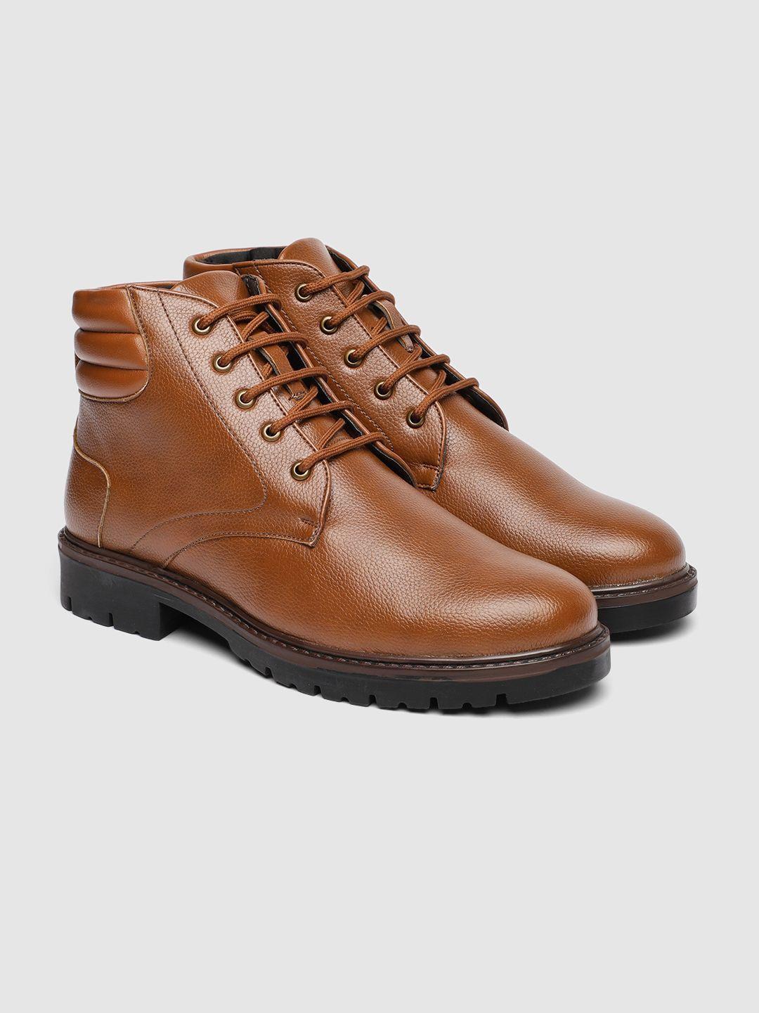 carlton london men solid mid-top derby style boots