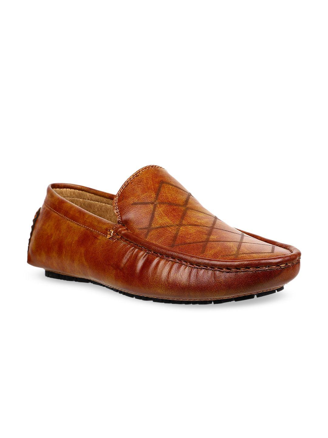 carlton london men tan brown textured loafers