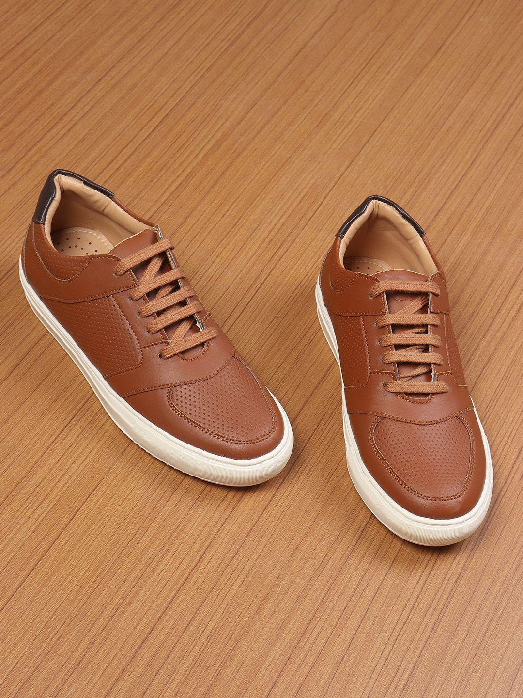 carlton london men tan perforations sneakers