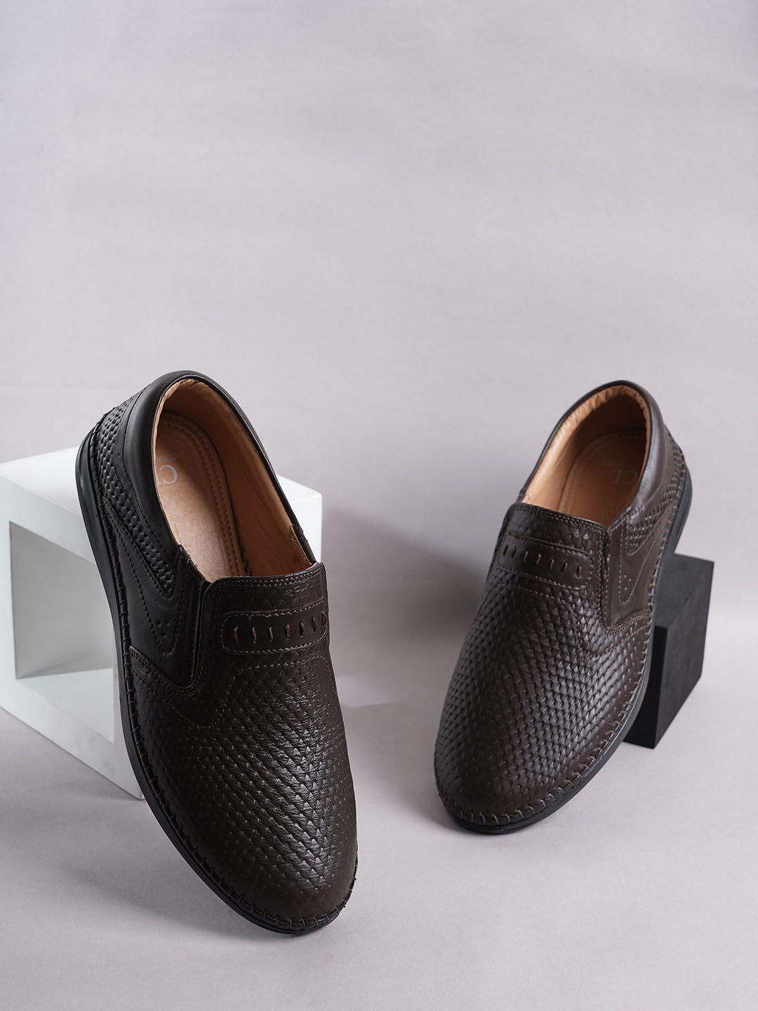 carlton london men textured leather driving shoes