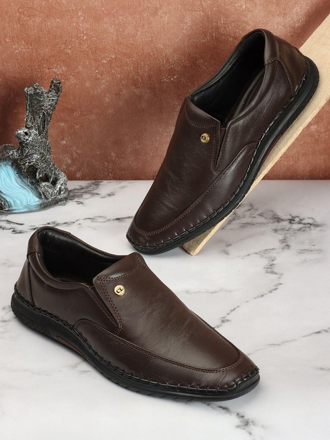 carlton london men textured leather slip on sneakers