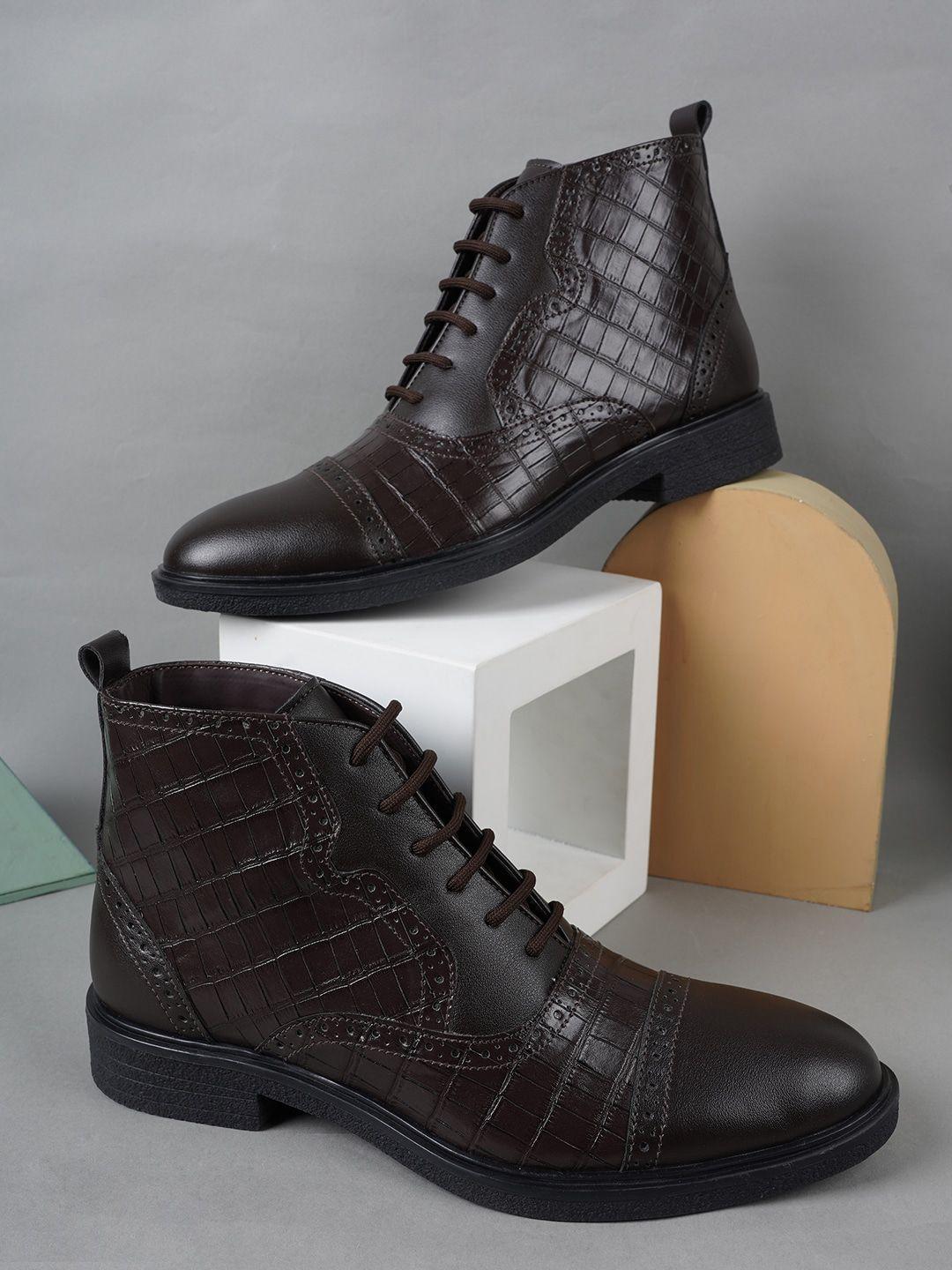 carlton london men textured mid-top regular boots