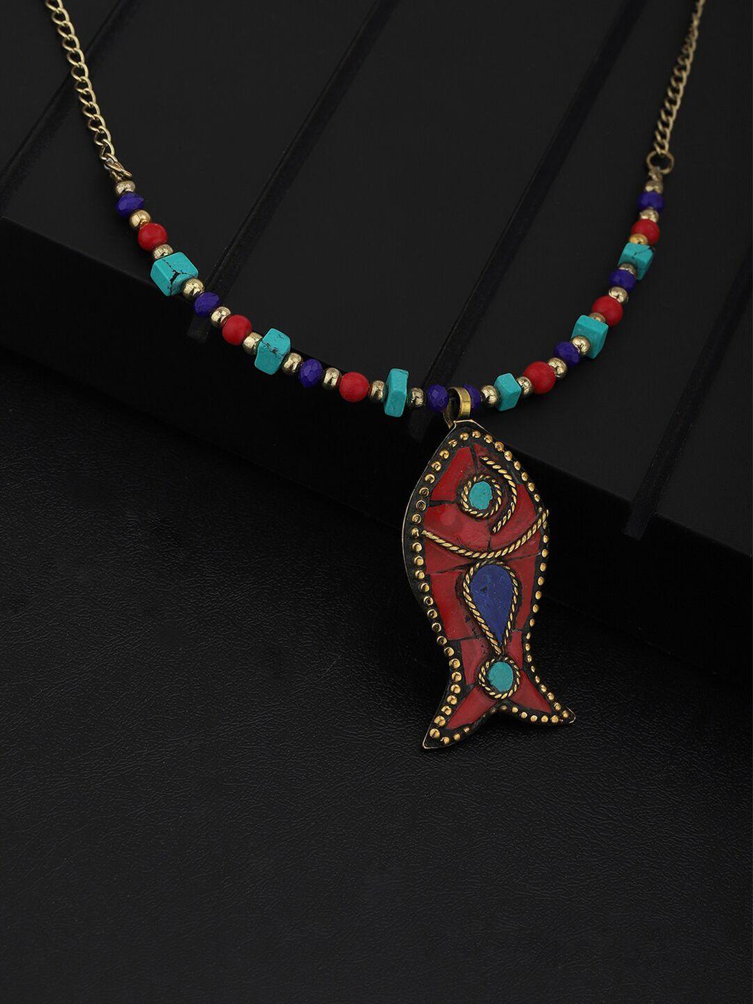 carlton london multicolored gold-plated necklace