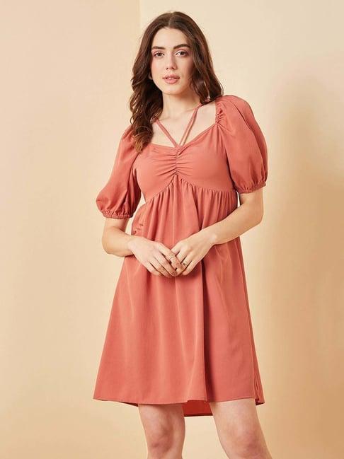 carlton london peach a-line dress