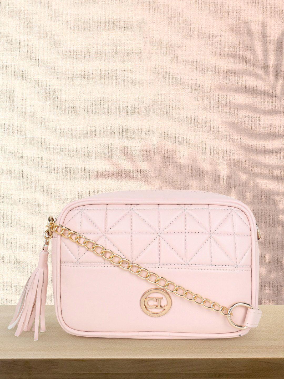 carlton london pink sling bag with quilted