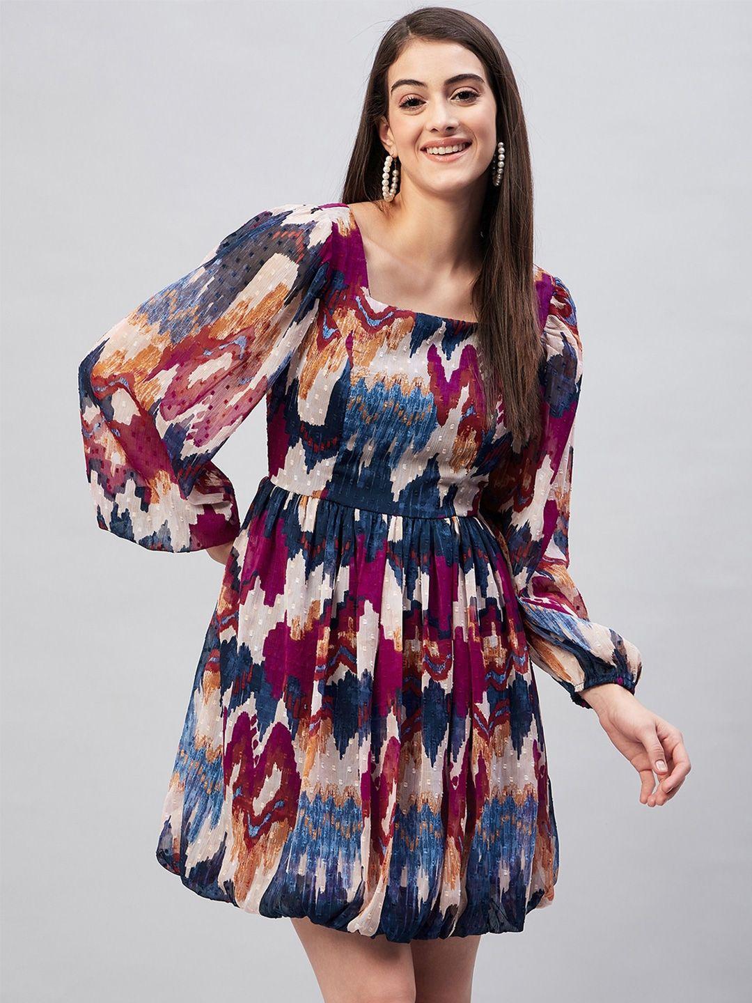 carlton london printed chiffon dress