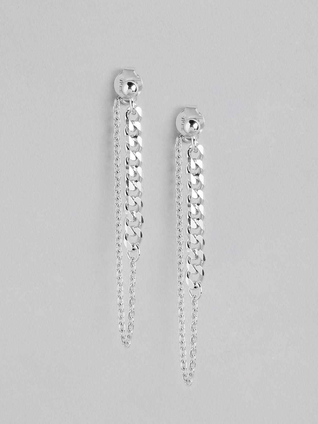 carlton london rhodium-plated 925 sterling silver contemporary drop earrings