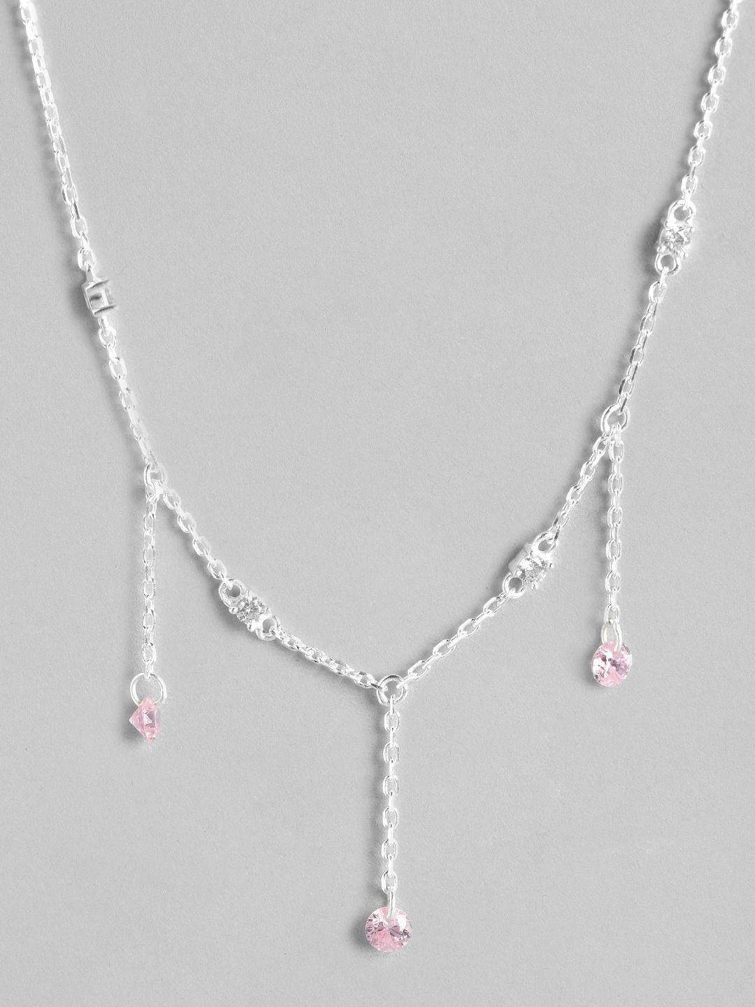 carlton london rhodium-plated cubic zirconia necklace