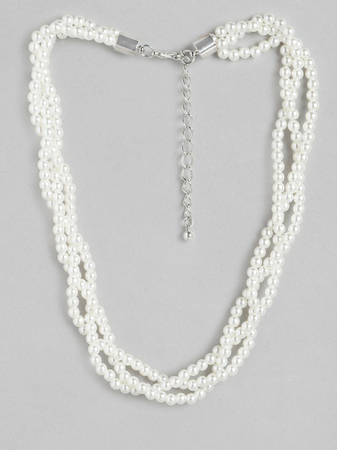 carlton london rhodium-plated layered necklace