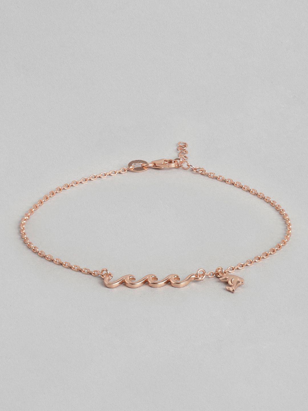 carlton london rose gold-plated brass anklet