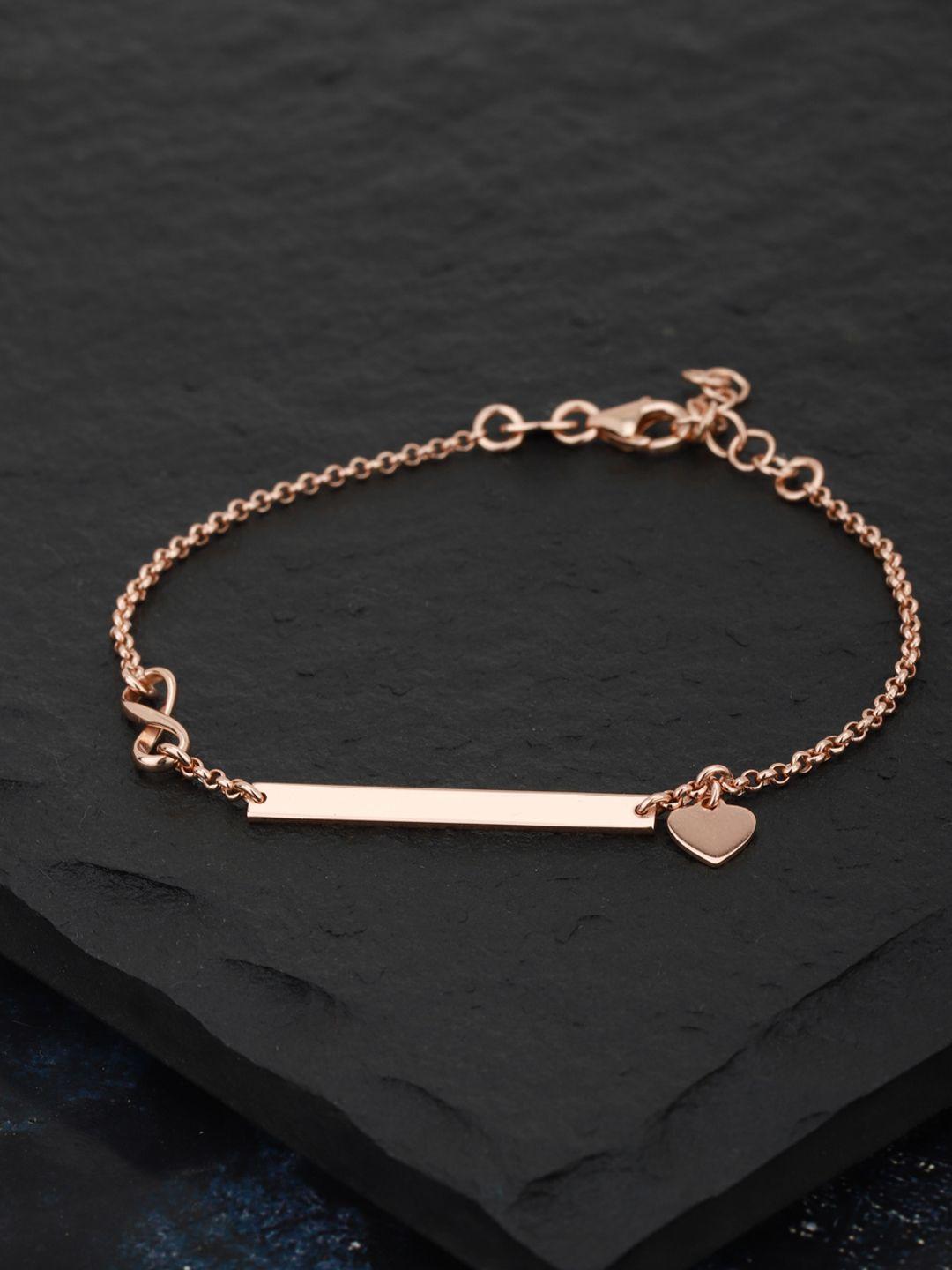 carlton london rose gold-plated charm bracelet