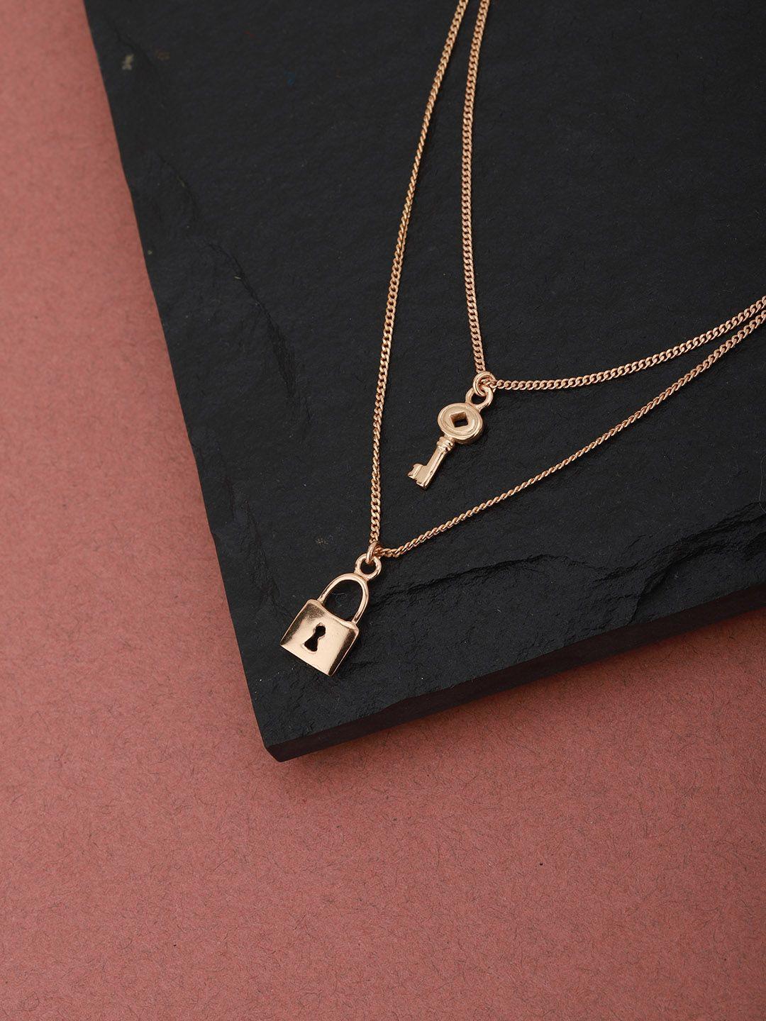 carlton london rose gold-plated layered necklace